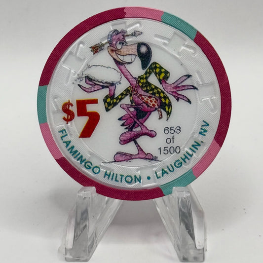 Flamingo Hilton Laughlin Nevada 1997 'Pie' Series 5 LE $5 Casino Chip N9702