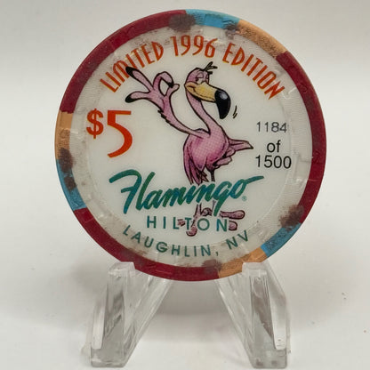 Flamingo Hilton Laughlin Nevada 1996 'Legends of the West - Billy The Kid' Series 8 LE $5 Casino Chip N8281