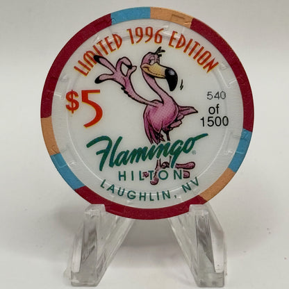 Flamingo Hilton Laughlin Nevada 1996 'Legends of the West - Doc Holiday' Series 8 LE $5 Casino Chip N8289