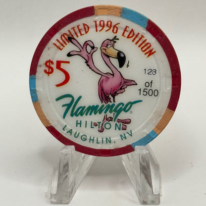 Flamingo Hilton Laughlin Nevada 1996 'Legends of the West - Belle Starr' Series 8 LE $5 Casino Chip N8283