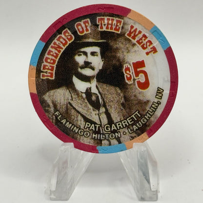 Flamingo Hilton Laughlin Nevada 1996 'Legends of the West - Pat Garrett' Series 8 LE $5 Casino Chip N8291