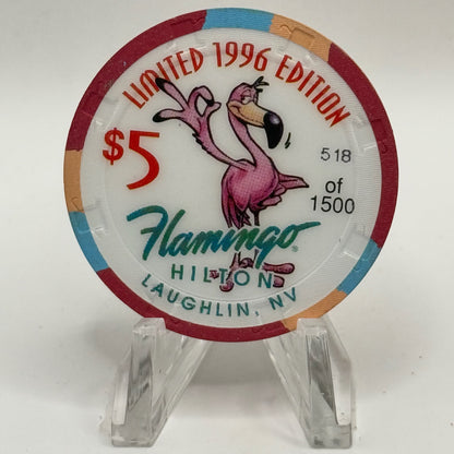 Flamingo Hilton Laughlin Nevada 1996 'Legends of the West - Pat Garrett' Series 8 LE $5 Casino Chip N8291