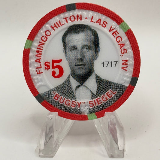 Flamingo Hilton Las Vegas Nevada 1997 '50th Anniversary/ Bugsy Siegel' LE $5 Casino Chip N8278