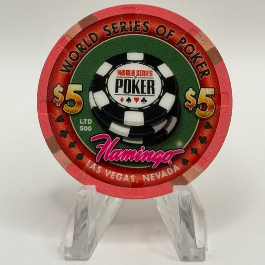 Flamingo Hotel & Casino Las Vegas Nevada 'World Series of Poker' LE $5 Casino Chip E7900