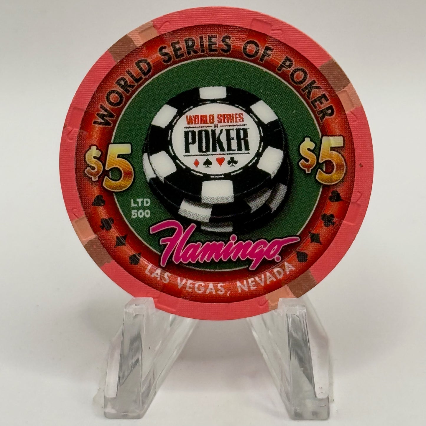 Flamingo Hotel & Casino Las Vegas Nevada 'World Series of Poker' LE $5 Casino Chip E7900