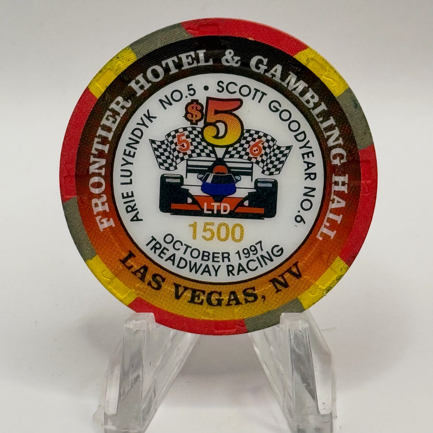 Frontier Hotel Las Vegas Nevada 1997 'Scott Goodyear' LE $5 Casino Chip N9761