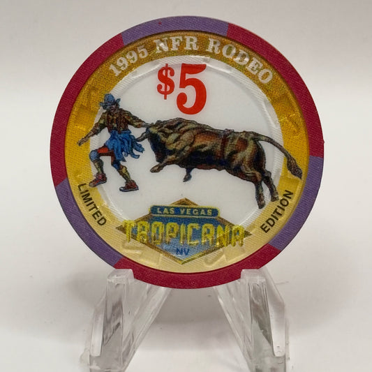 Tropicana Las Vegas Nevada 1995 'NFR Rodeo' LE $5 Casino Chip N1344