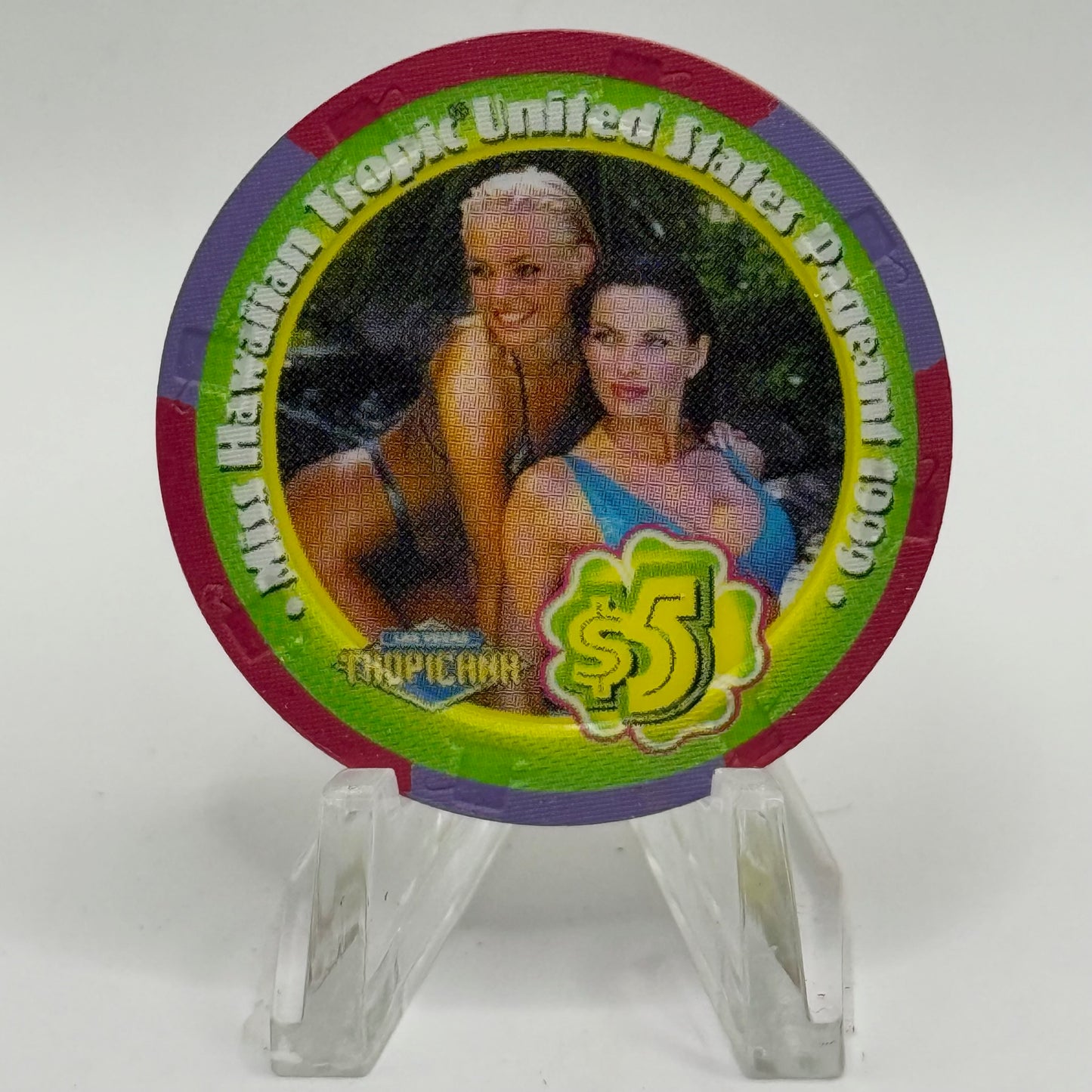 Tropicana Las Vegas Nevada 1999 'Miss Hawaiian Tropic' LE $5 Casino Chip V5859