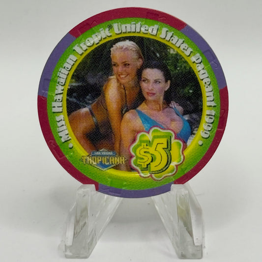 Tropicana Las Vegas Nevada 1999 'Miss Hawaiian Tropic' LE $5 Casino Chip V5859