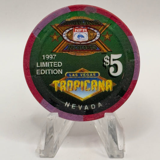 Tropicana Las Vegas Nevada 1997 'NFR Rodeo ' LE $5 Casino Chip V1682