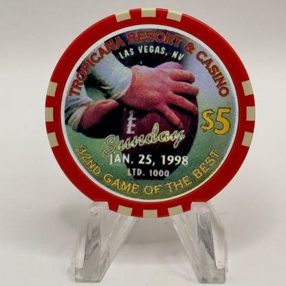 Tropicana Las Vegas Nevada 1998 '32nd Game Of The Best' LE $5 Casino Chip V1659