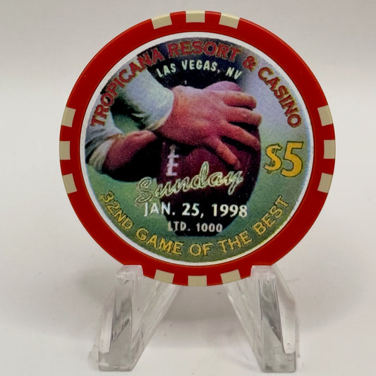 Tropicana Las Vegas Nevada 1998 '32nd Game Of The Best' LE $5 Casino Chip V1659