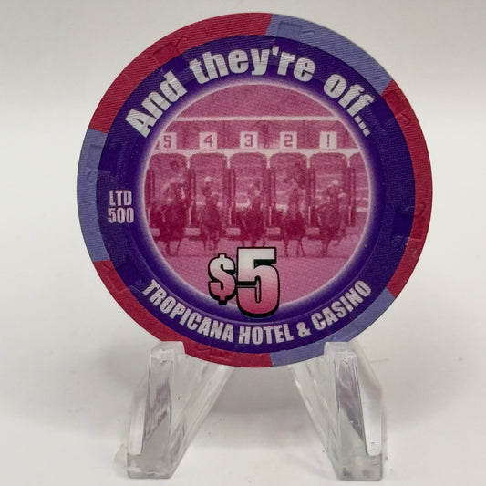 Tropicana Las Vegas Nevada 2004 'And They're Off' LE $5 Casino Chip E3270