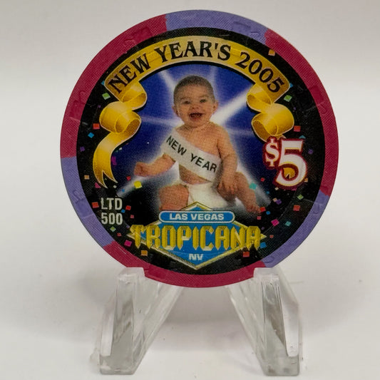 Tropicana Las Vegas Nevada 2005 'New Years' LE $5 Casino Chip E8397