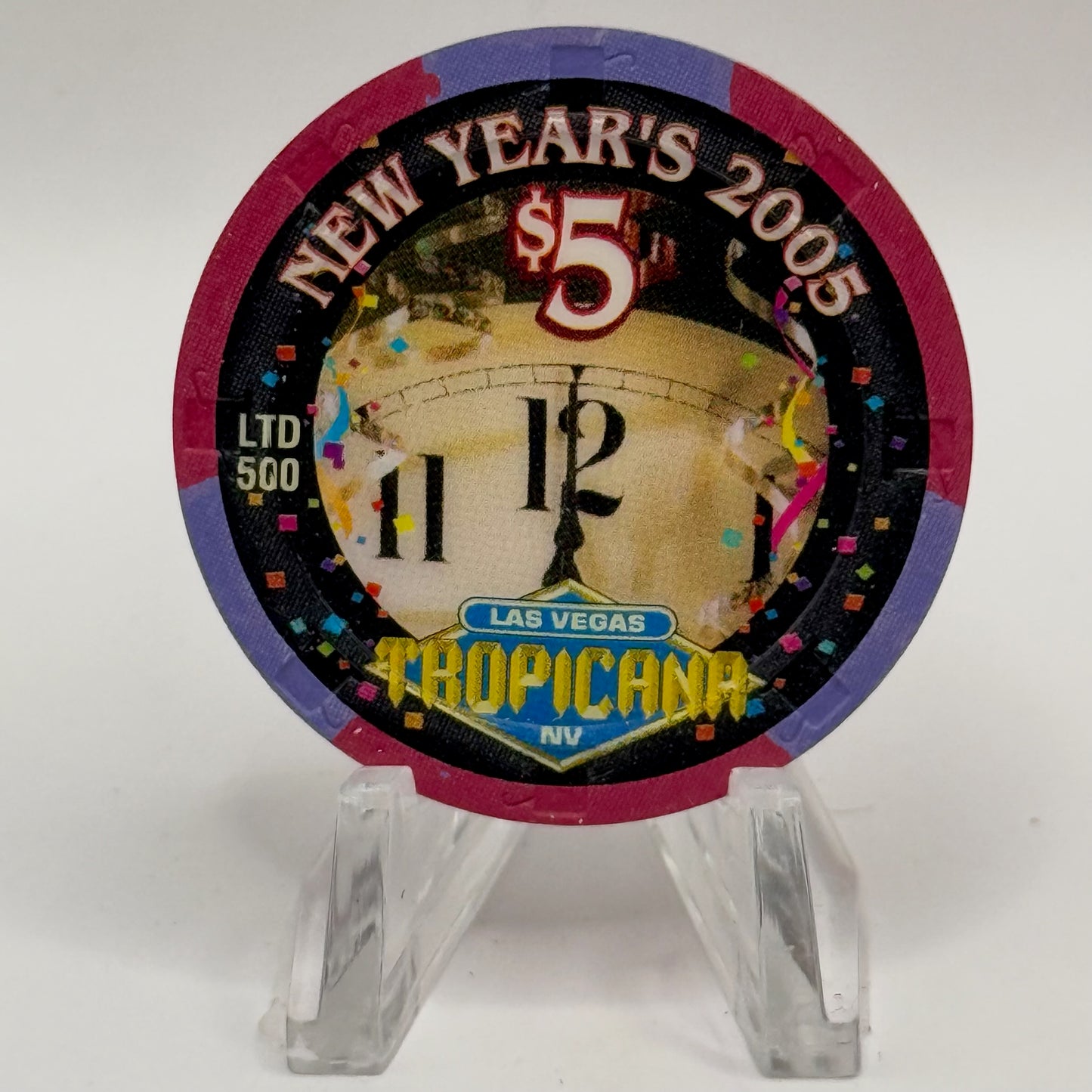 Tropicana Las Vegas Nevada 2005 'New Years' LE $5 Casino Chip E8397