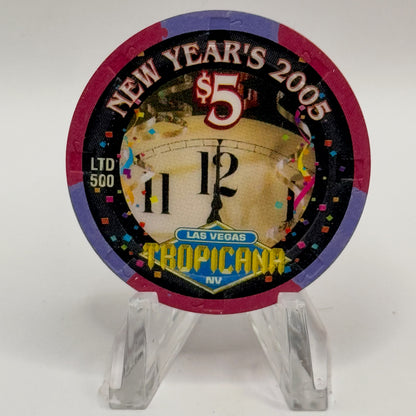 Tropicana Las Vegas Nevada 2005 'New Years' LE $5 Casino Chip E8397