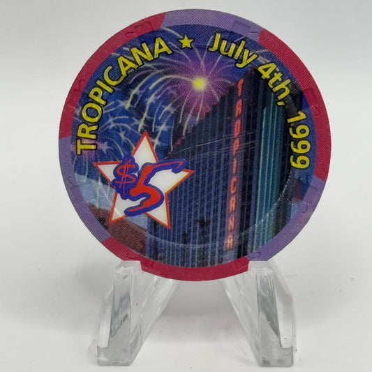 Tropicana Las Vegas Nevada 1999 'Fourth Of July' LE $5 Casino Chip V5838