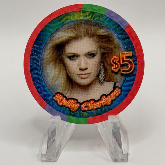 Aladdin Resort & Casino Las Vegas Nevada 2005 'Kelly Clarkson' LE $5 Casino Chip E4863