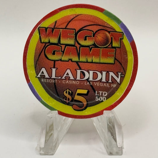 Aladdin Resort & Casino Las Vegas Nevada 2004 'We Got Game' LE $5 Casino Chip E3228