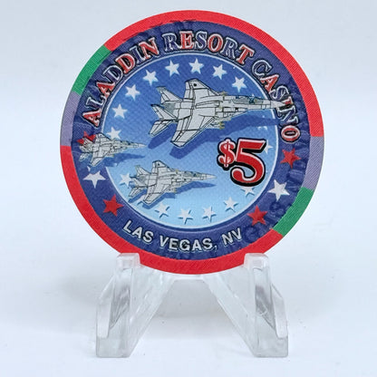 Aladdin Resort & Casino Las Vegas Nevada 'Fourth of July'  2002 LE $5 Casino Chip E0015