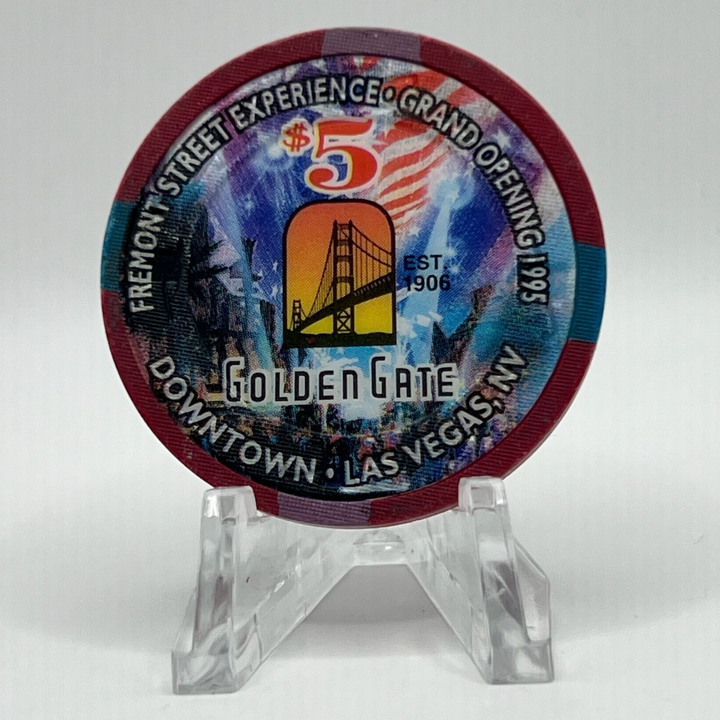 Golden Gate Las Vegas NV 1995 LE $5 Chip N1178