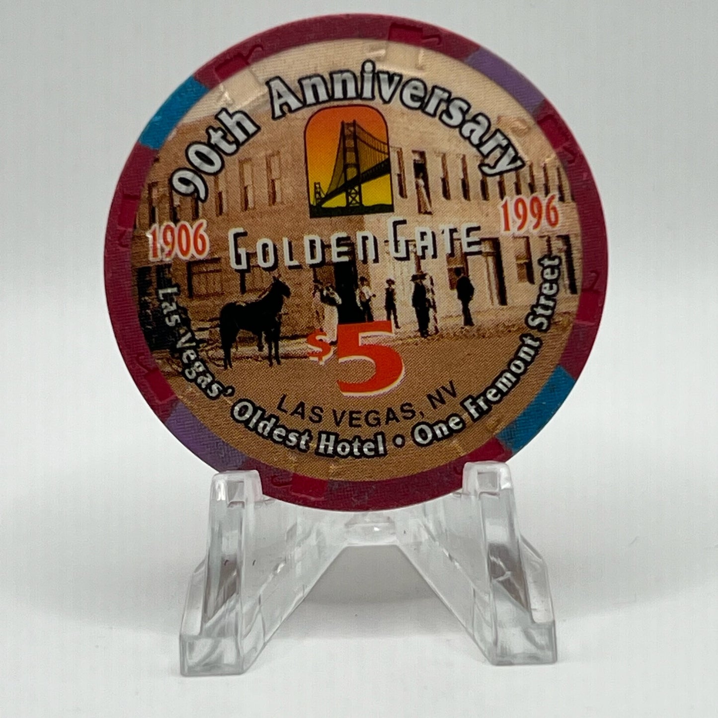 Golden Gate Las Vegas NV 1996 LE $5 Chip N8451