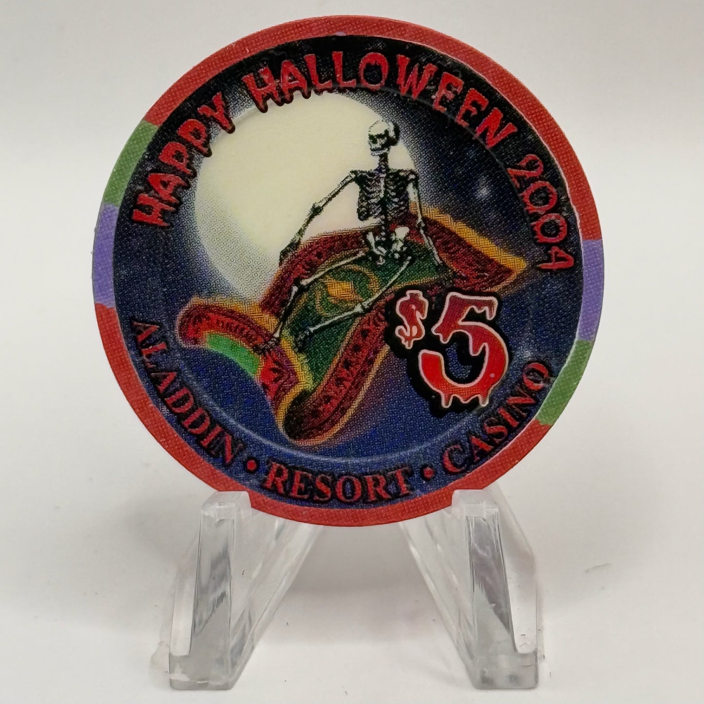 Aladdin Resort & Casino Las Vegas Nevada 2004 'Halloween' LE $5 Casino Chip E4049