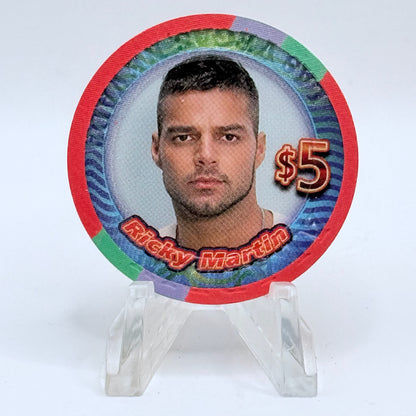 Aladdin Resort & Casino Las Vegas Nevada 2006 'Ricky Martin' LE $5 Casino Chip E7735