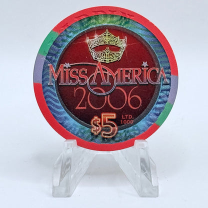 Aladdin Resort & Casino Las Vegas Nevada 2006 'Miss America' LE $5 Casino Chip E7734
