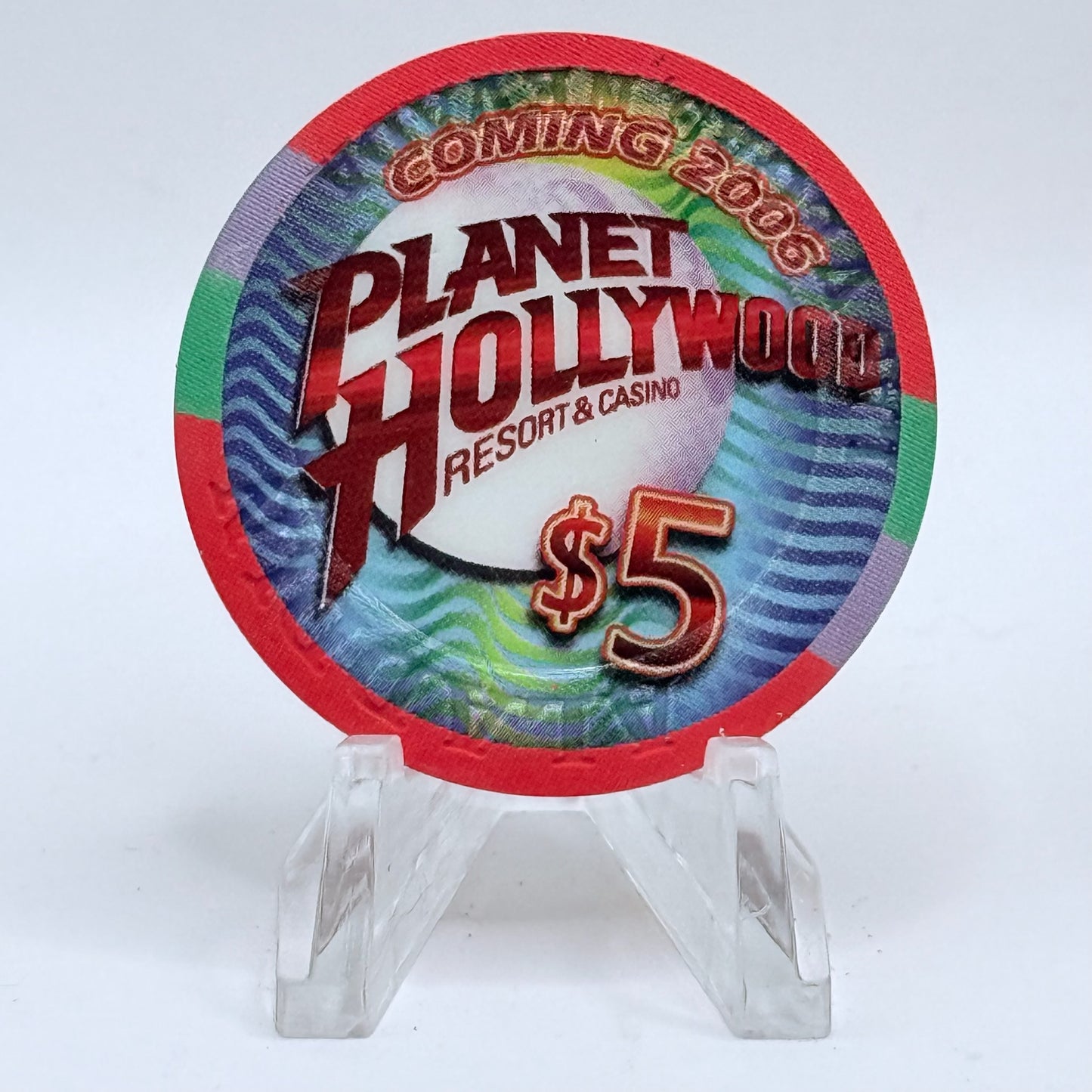 Aladdin Resort & Casino Las Vegas Nevada 2006 'Happy Birthday Sly' LE $5 Casino Chip E7737