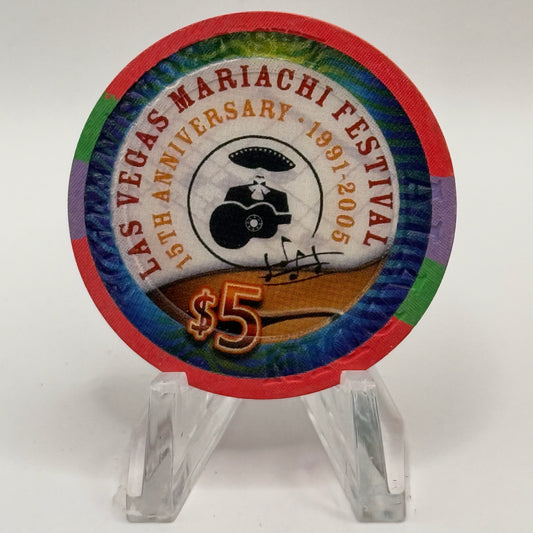 Aladdin Resort & Casino Las Vegas Nevada 2005 'Mariachi Festival' LE $5 Casino Chip E4841