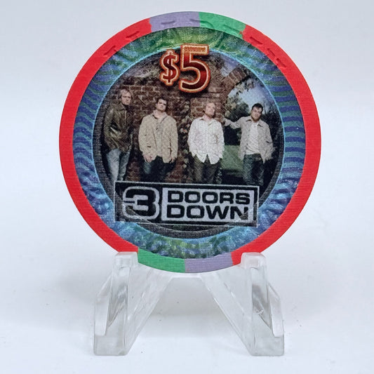 Aladdin Resort & Casino Las Vegas Nevada 2006 '3 Doors Down' LE $5 Casino Chip E7730