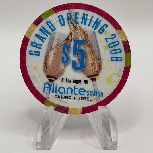 Aliante Station N. Las Vegas Nevada 2008 'Grand Opening' LE $5 Casino Chip E8719