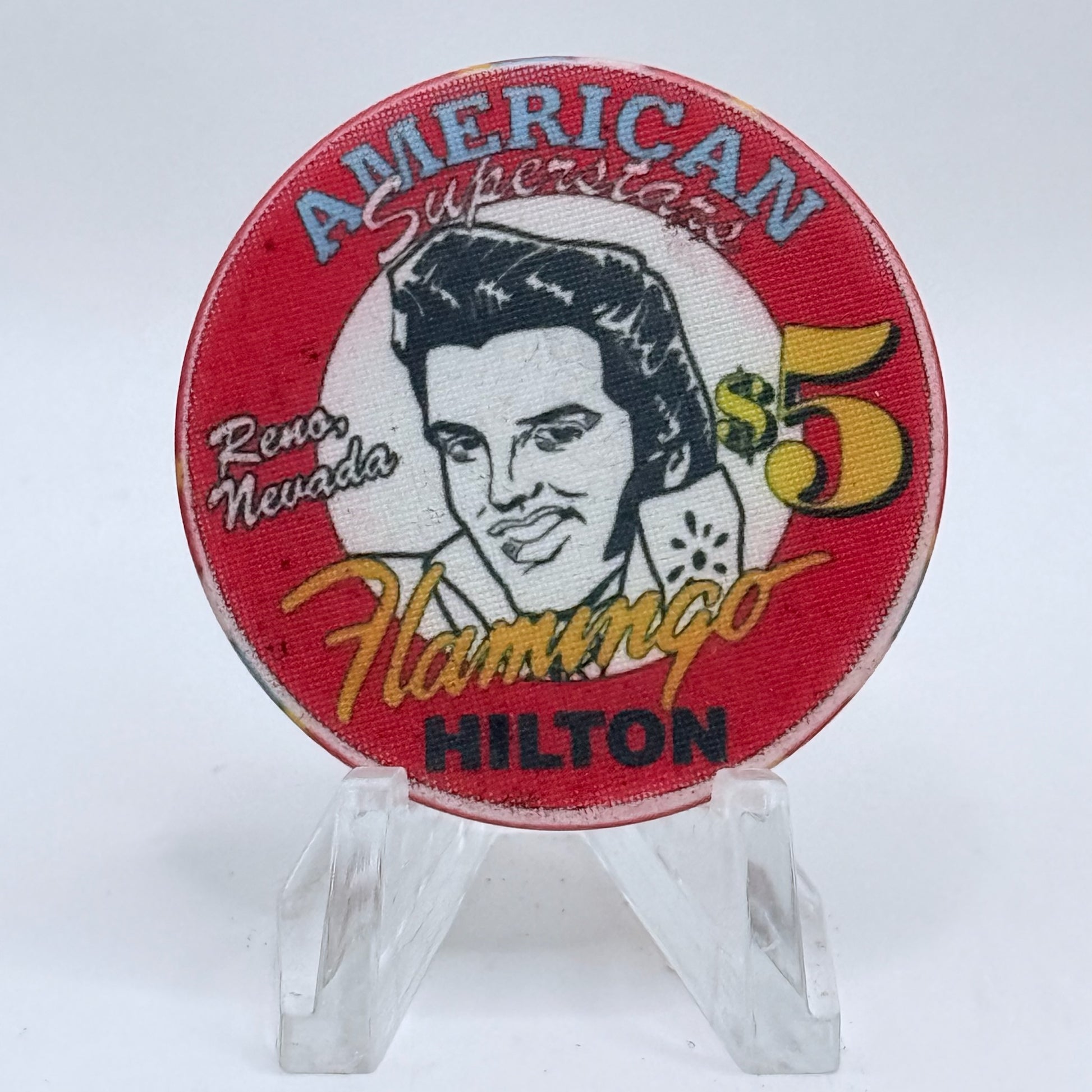 Flamingo Hilton Reno Nevada 1994 'Elvis' LE $5 Casino Chip N0651