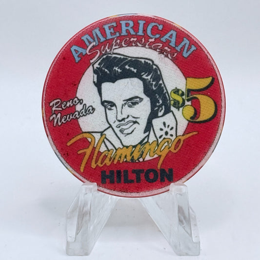 Flamingo Hilton Reno Nevada 1994 'Elvis' LE $5 Casino Chip N0651