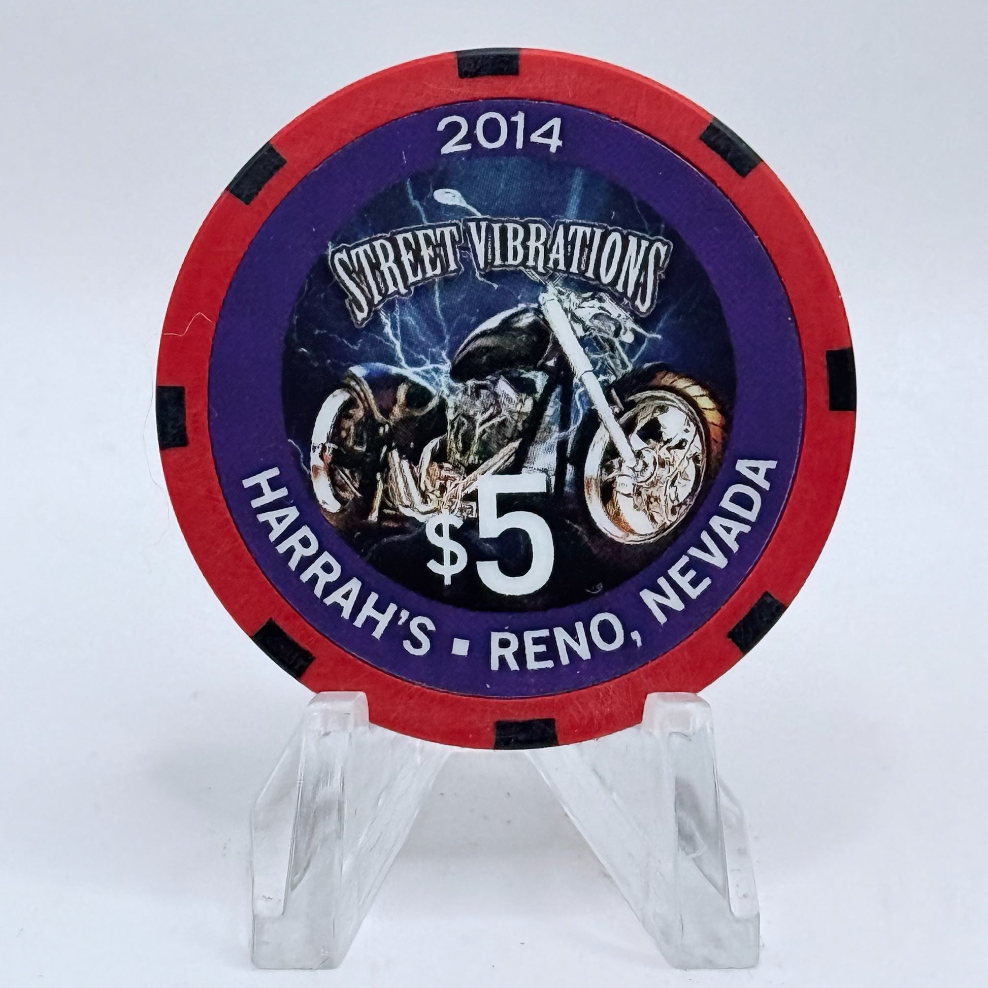 Harrah's Reno Nevada 2014 'Street Vibrations' LE $5 Casino Chip D1640