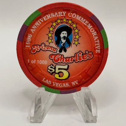 Arizona Charlie's Decatur (West) Las Vegas Nevada 1996 '8th Anniversary' LE $5 Casino Chip N5699
