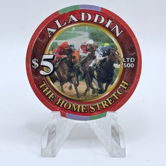 Aladdin Resort & Casino Las Vegas Nevada 2004 'Run For The Roses' LE $5 Casino Chip E3238