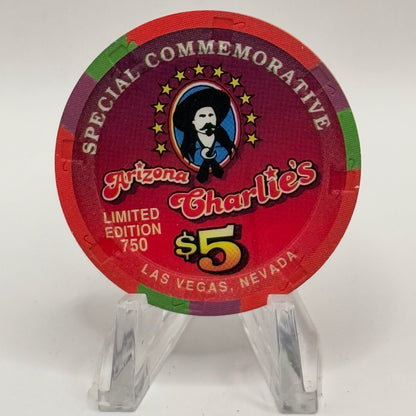 Arizona Charlie's Decatur (West) Las Vegas Nevada 1998 'The New Year' LE $5 Casino Chip N8594
