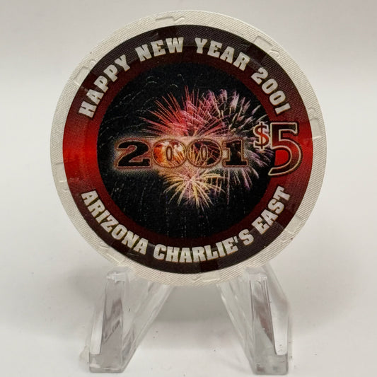 Arizona Charlie's Boulder (East) Las Vegas Nevada 2000 'Happy New Year' LE $5 Casino Chip V6714