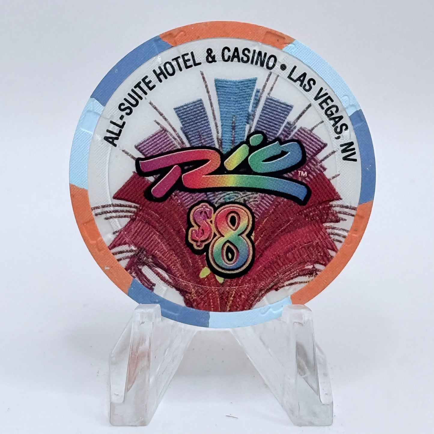 Rio Las Vegas Nevada 2010 'Year Of The Tiger' LE $8 Casino Chip E9560