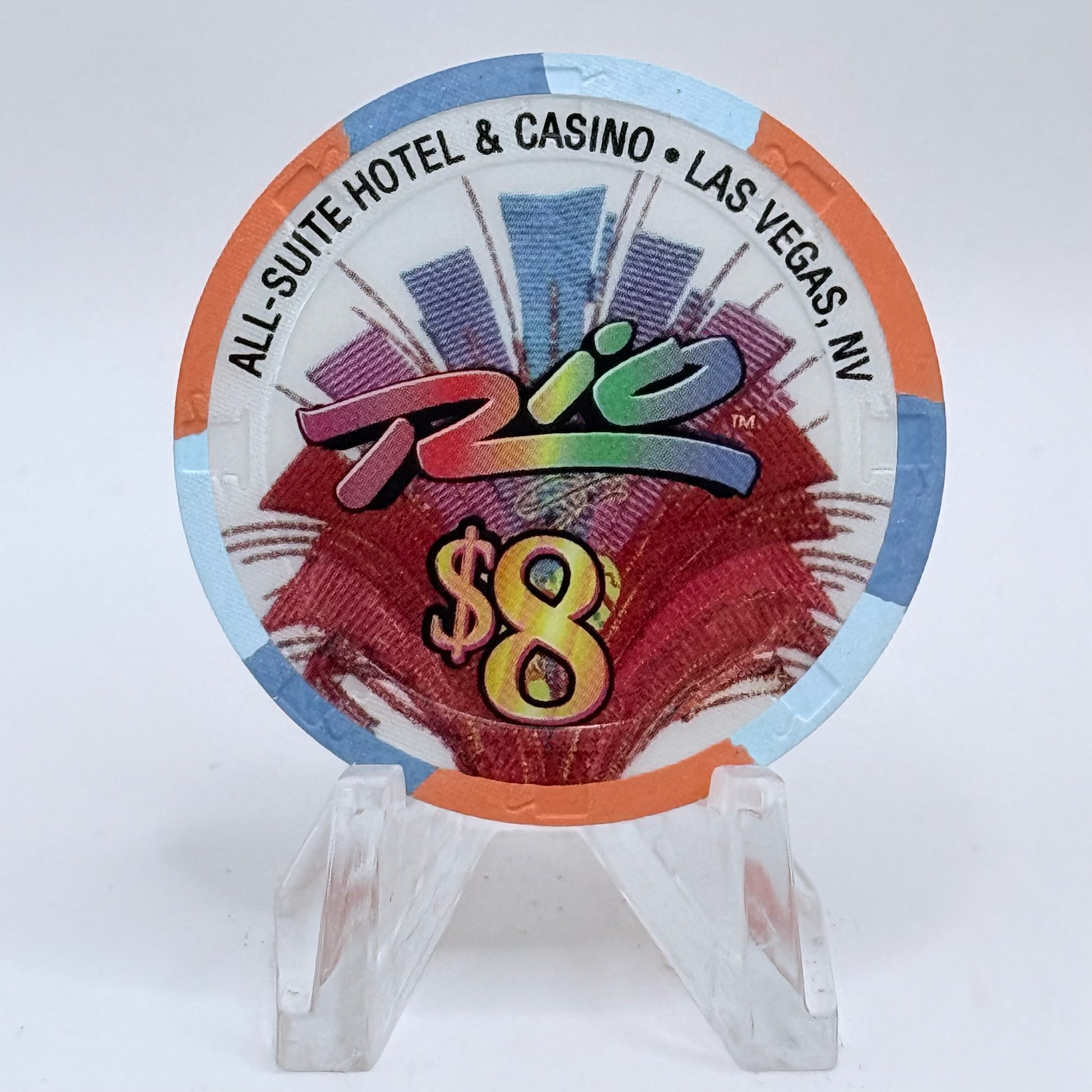 Rio Las Vegas Nevada 2008 'Year Of The Rat' LE $8 Casino Chip E7314