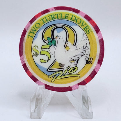 Rio Las Vegas Nevada 2003 'Turtle Doves' Series 4 LE $5 Casino Chip E2314