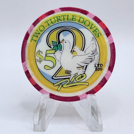 Rio Las Vegas Nevada 2003 'Turtle Doves' Series 4 LE $5 Casino Chip E2314