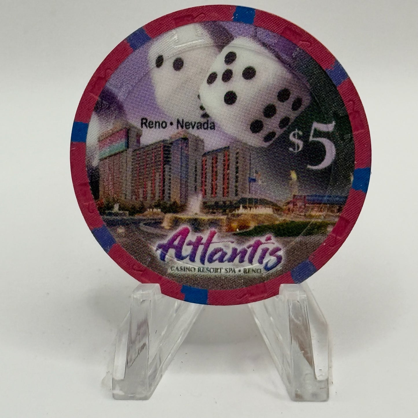 Atlantis Reno Nevada 2006 'Hot August Nights - 20th Anniversary' LE $5 Casino Chip E5572
