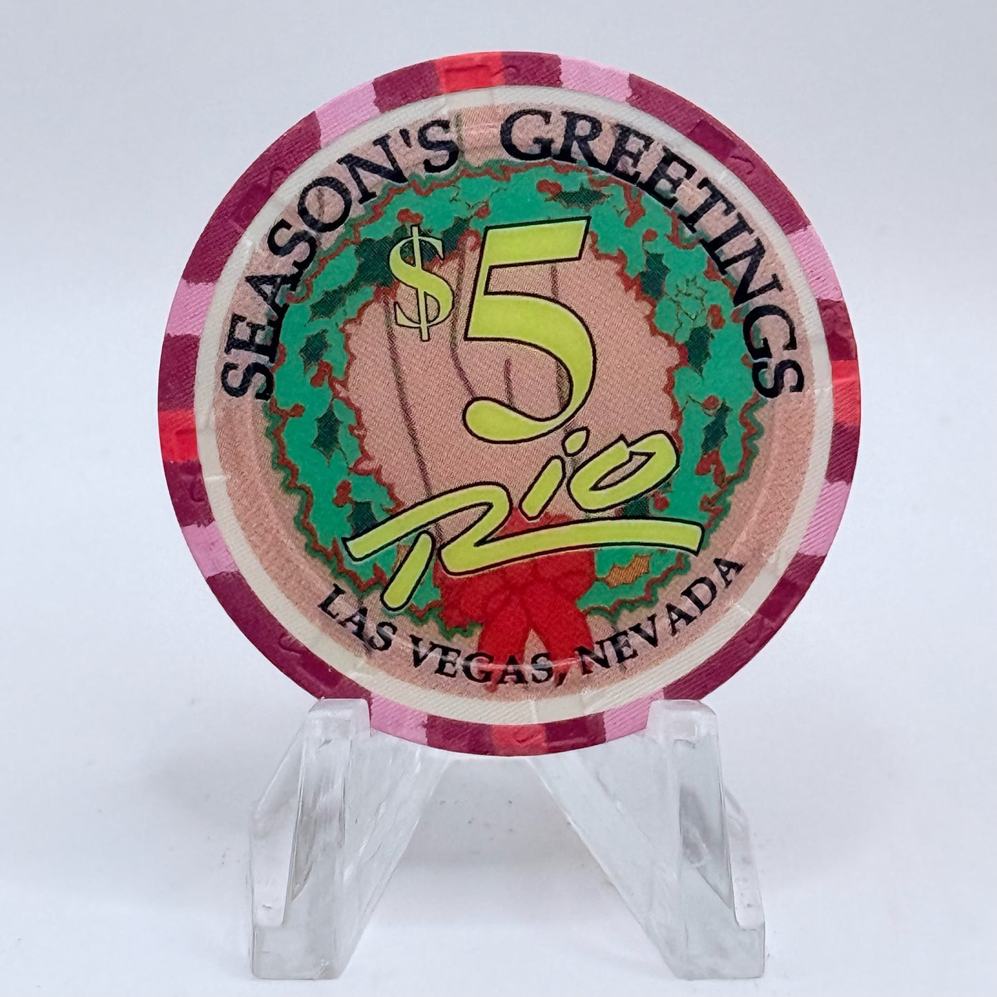 Rio Las Vegas Nevada 2003 'Three French Hens' Series 4 LE $5 Casino Chip E2312