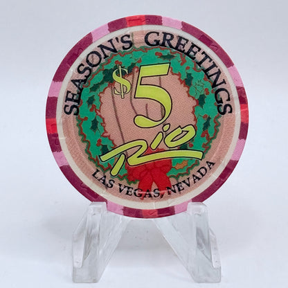 Rio Las Vegas Nevada 2003 'Three French Hens' Series 4 LE $5 Casino Chip E2312