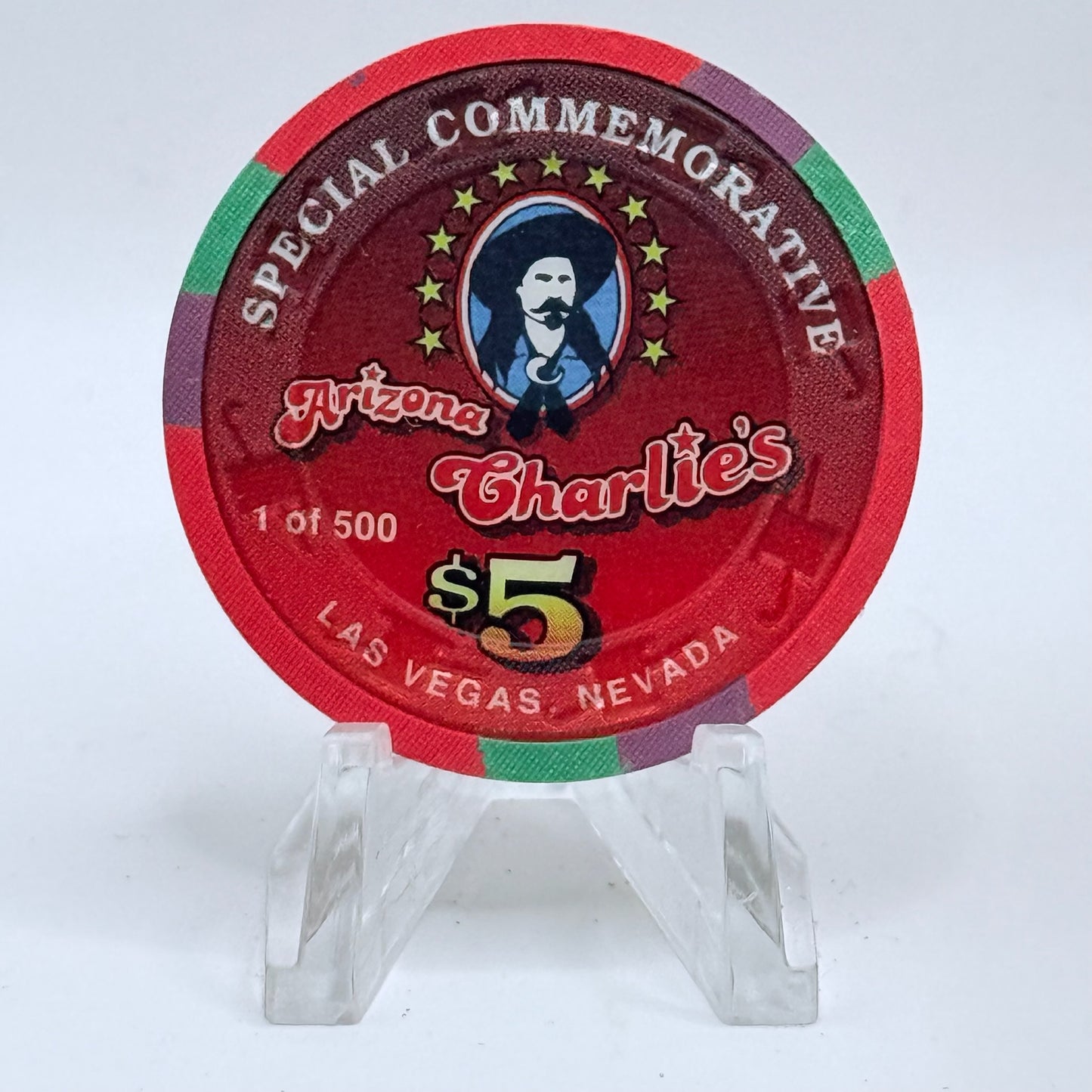 Arizona Charlie's Decatur (West) Las Vegas Nevada 1996 'Cleveland Hall Of Fame Reunion, Lou Groza' LE $5 Casino Chip N7948