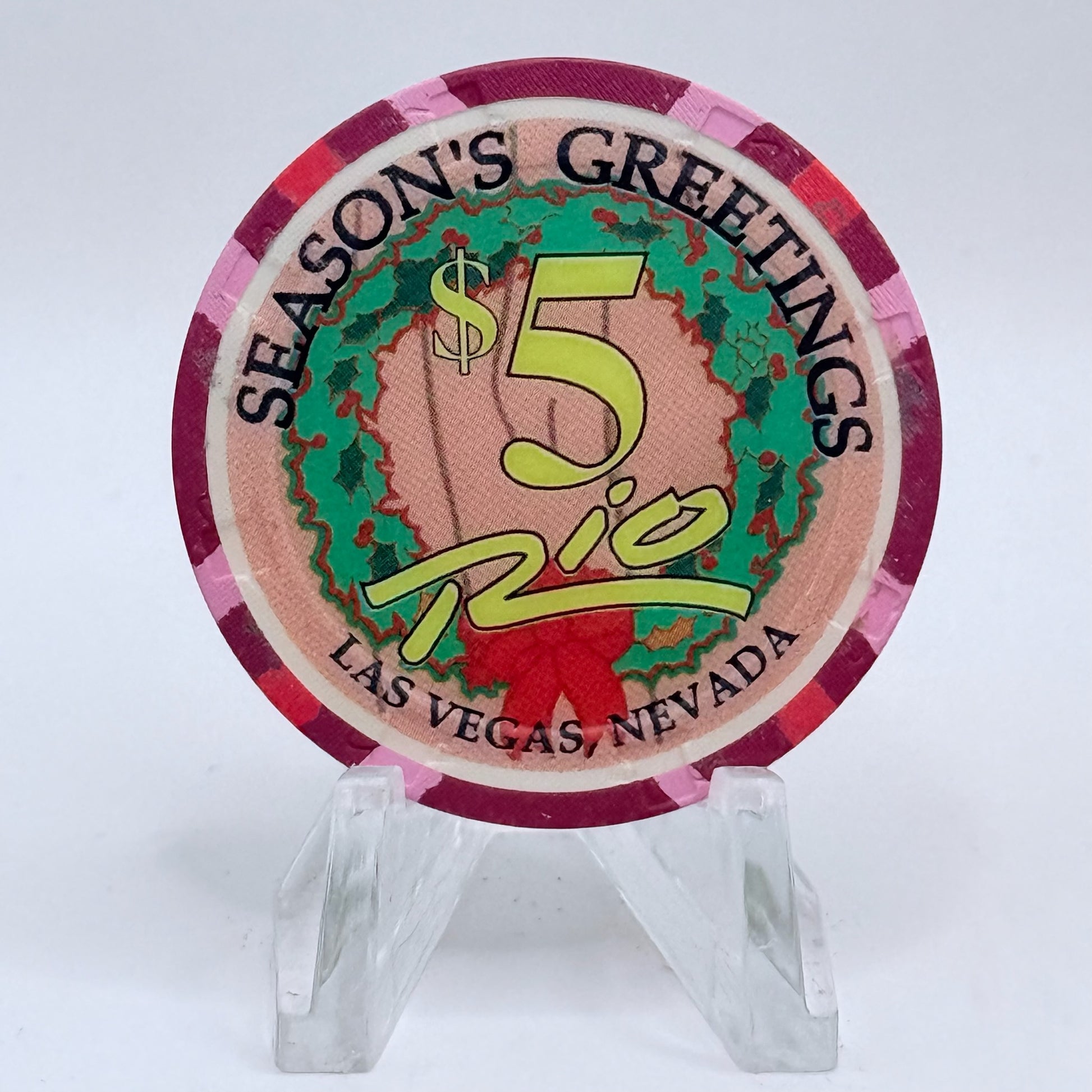 Rio Las Vegas Nevada 2003 'Four Calling Birds' Series 4 LE $5 Casino Chip E2306