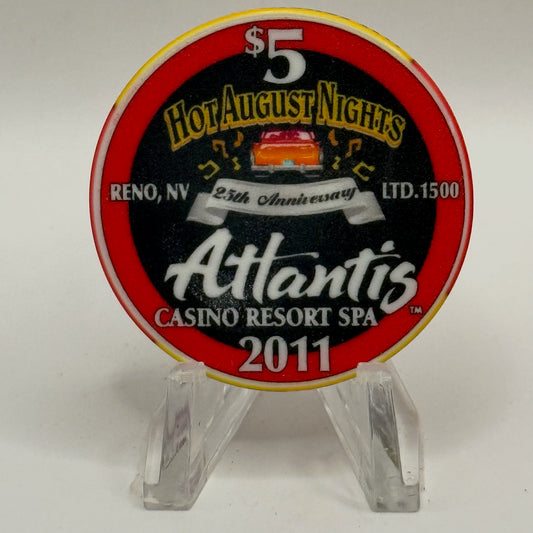 Atlantis Reno Nevada 2011 'Hot August Nights - Cruise Of Champions' LE $5 Casino Chip D0229